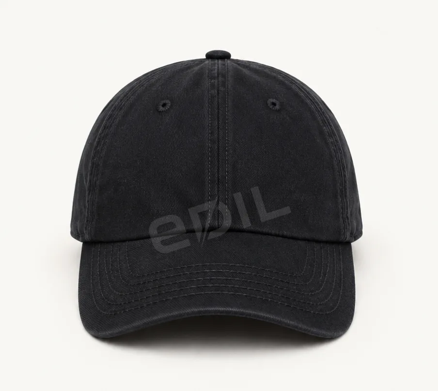 Gorra drill lavada — Negro
